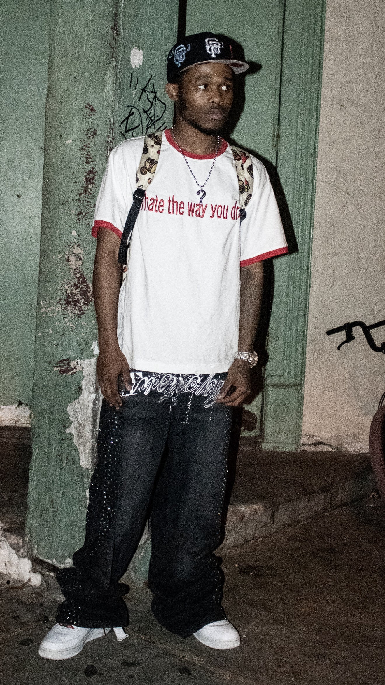 Rhinestone Baggy Denim Jeans