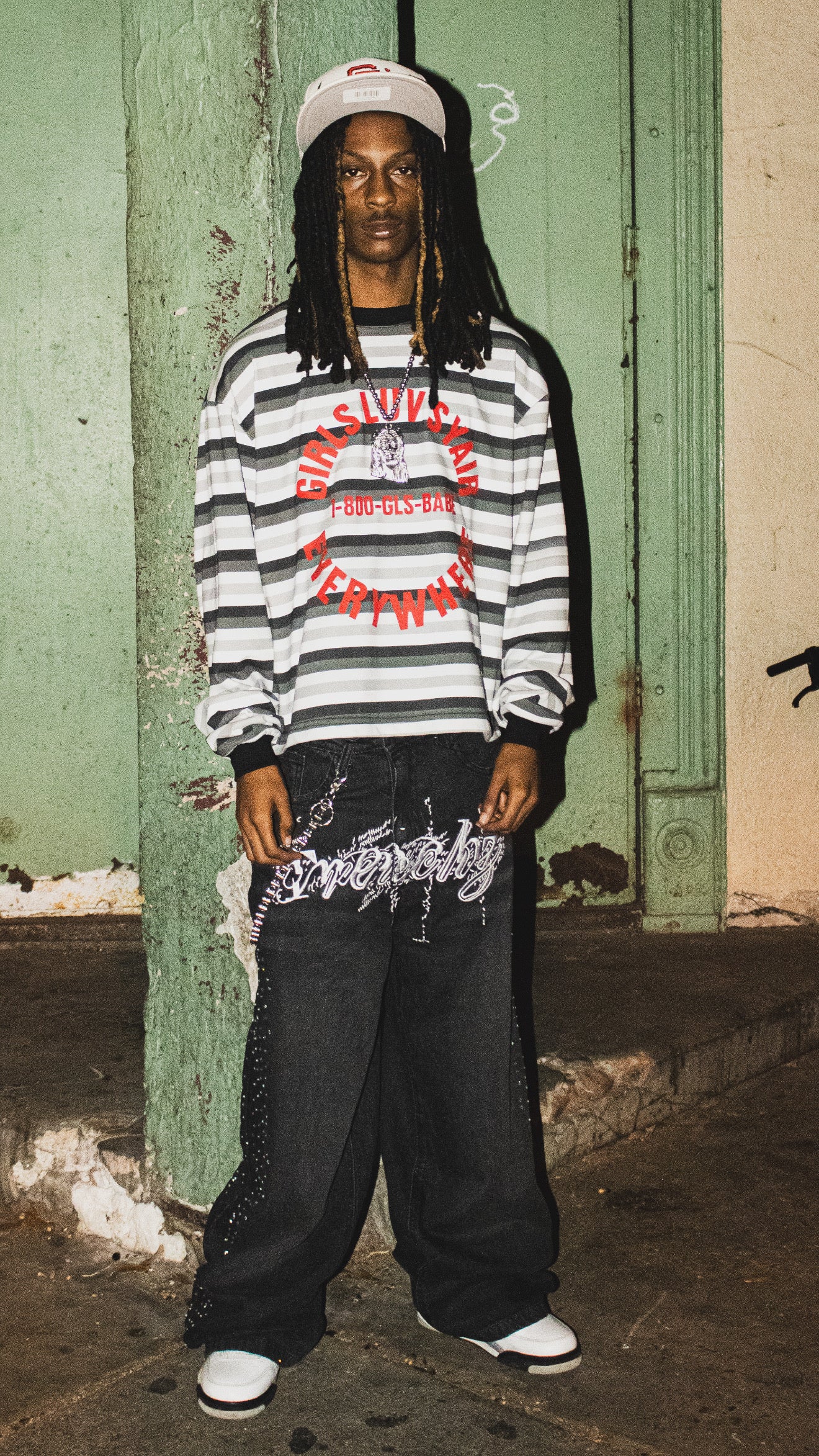 Rhinestone Baggy Denim Jeans